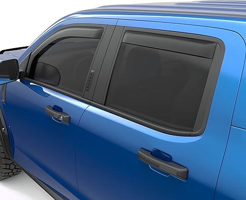 Miniatura 6 de EGR 573591 - Viseras de ventana de canal delantera y trasera acabado de humo oscuro compatibles con vehículos Ford Maverick