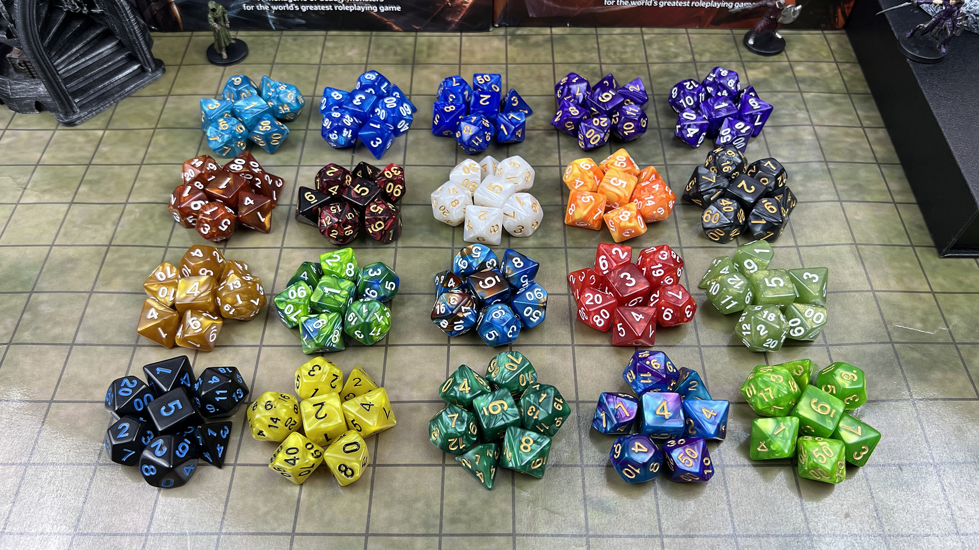 Dadi D20 Per Giocare A Dnd Dungeon E Draghi Gioco Da Tavolo Illustrazione Disegnata Del