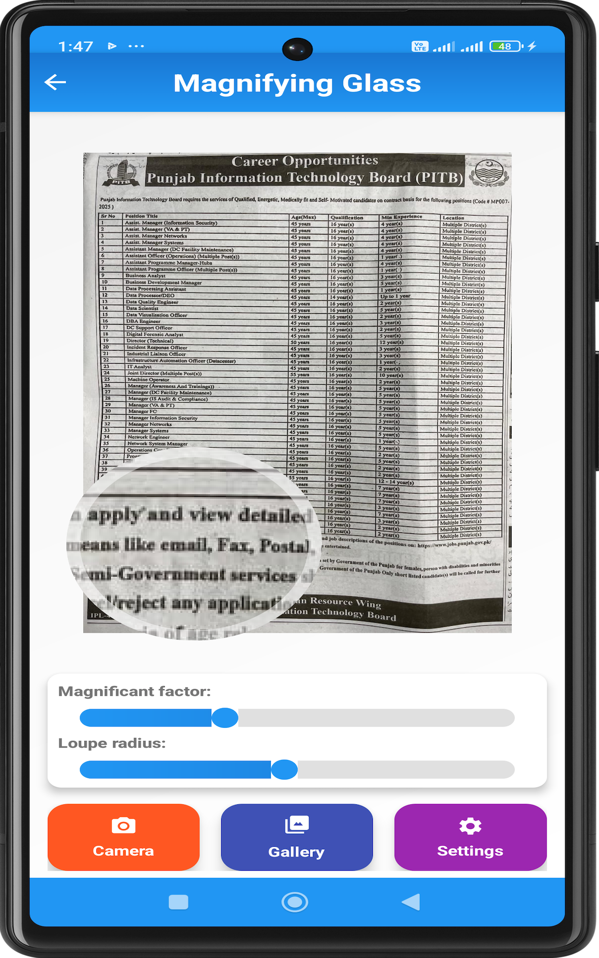 Magnifying Glass + Flashlight App on Amazon Appstore