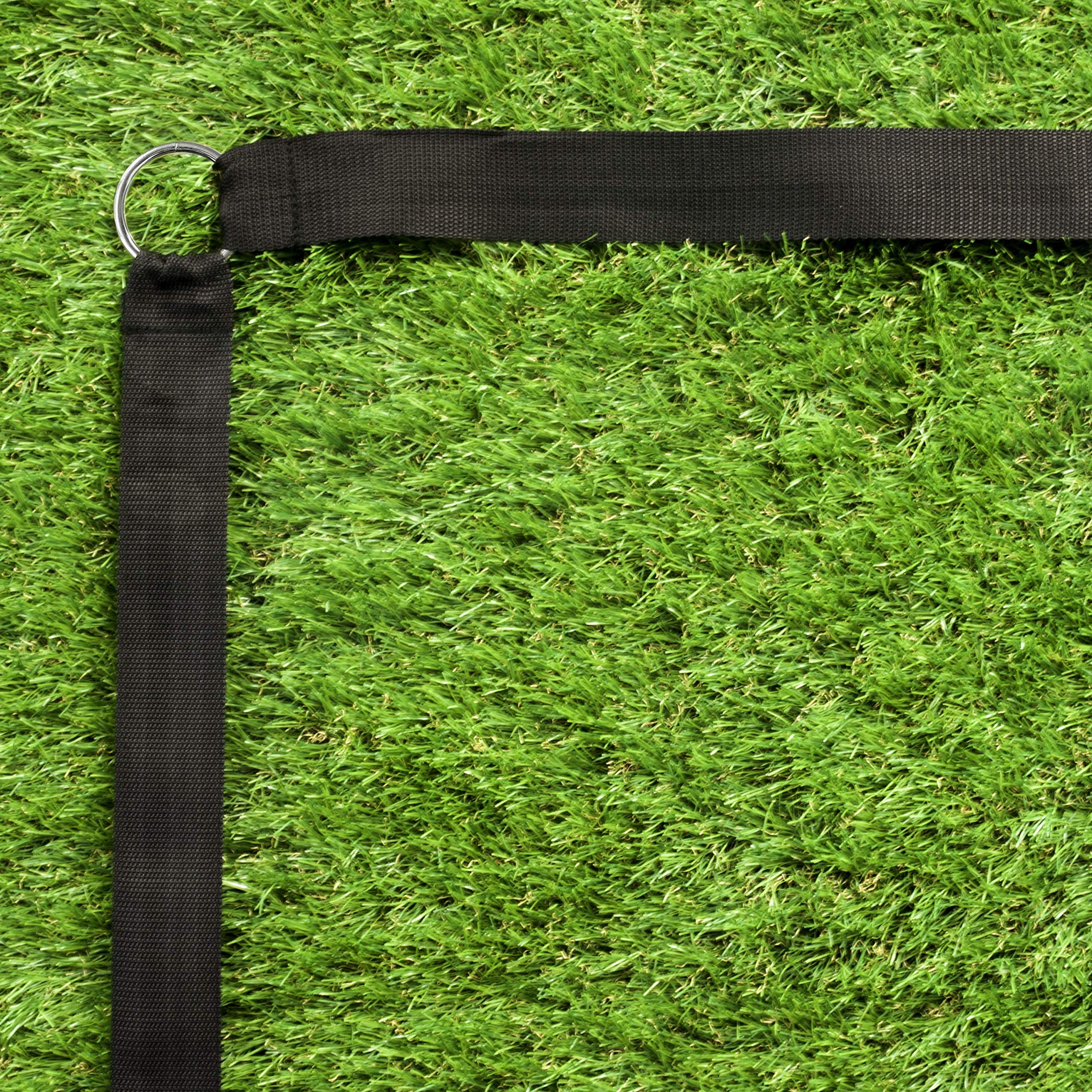 Park & Sun Sportowa taśma graniczna do siatkówki na świeżym powietrzu z palikami do podłoża, stałe krótkie boisko, 5 cm szeroki znacznik linii boiska, czarna
