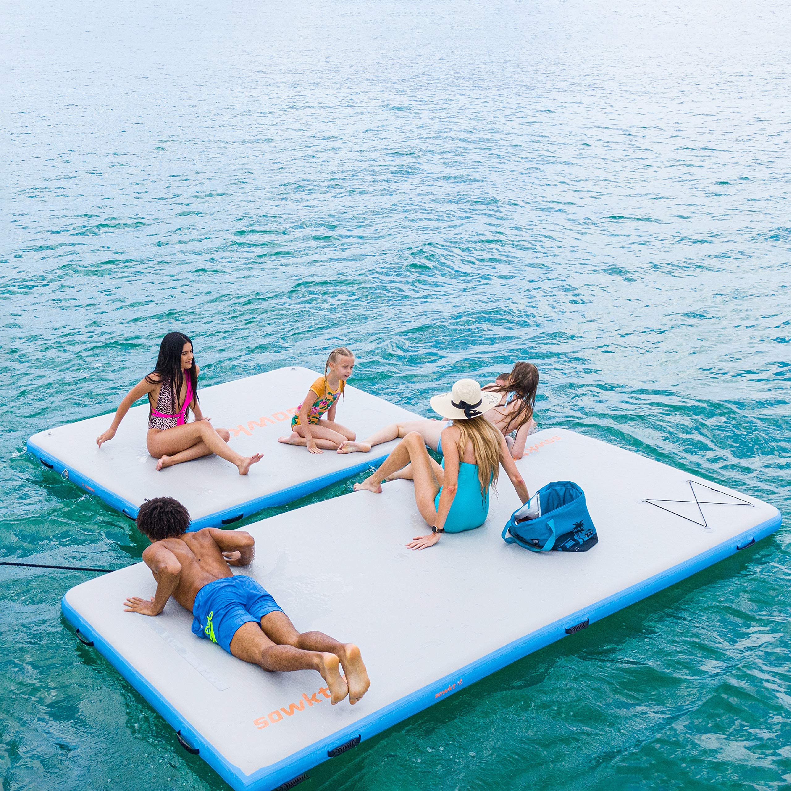 SOWKT Inflatable Floating Dock for Lakes (6' x 12') Large Floating