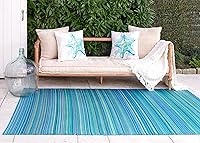 Vista 46 de Fab Habitat - Tapete de plástico reciclado para exteriores, impermeable, resistente a la decoloración y a las arrugas, a rayas, para patio, terraza