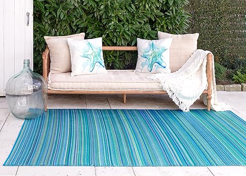 Miniatura 46 de Fab Habitat - Tapete de plástico reciclado para exteriores, impermeable, resistente a la decoloración y a las arrugas, a rayas, para patio, terraza