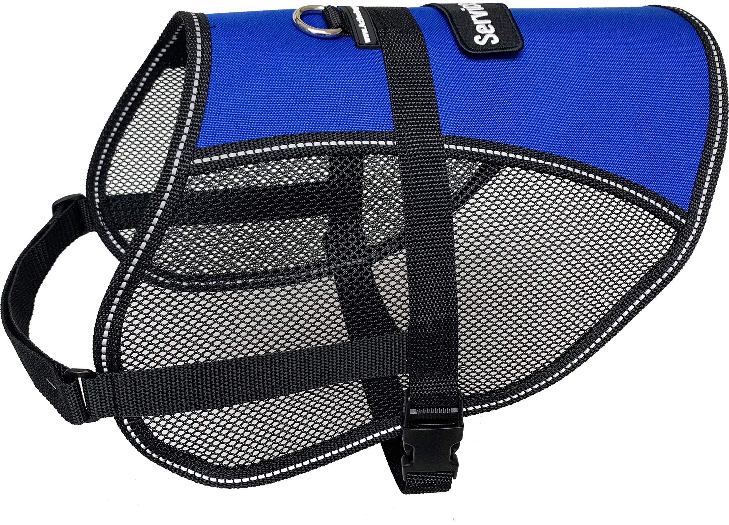 ActiveDogs Royal Blue Dog Service Dog Vest, Mesh, X-Large (Girth 32"-40")