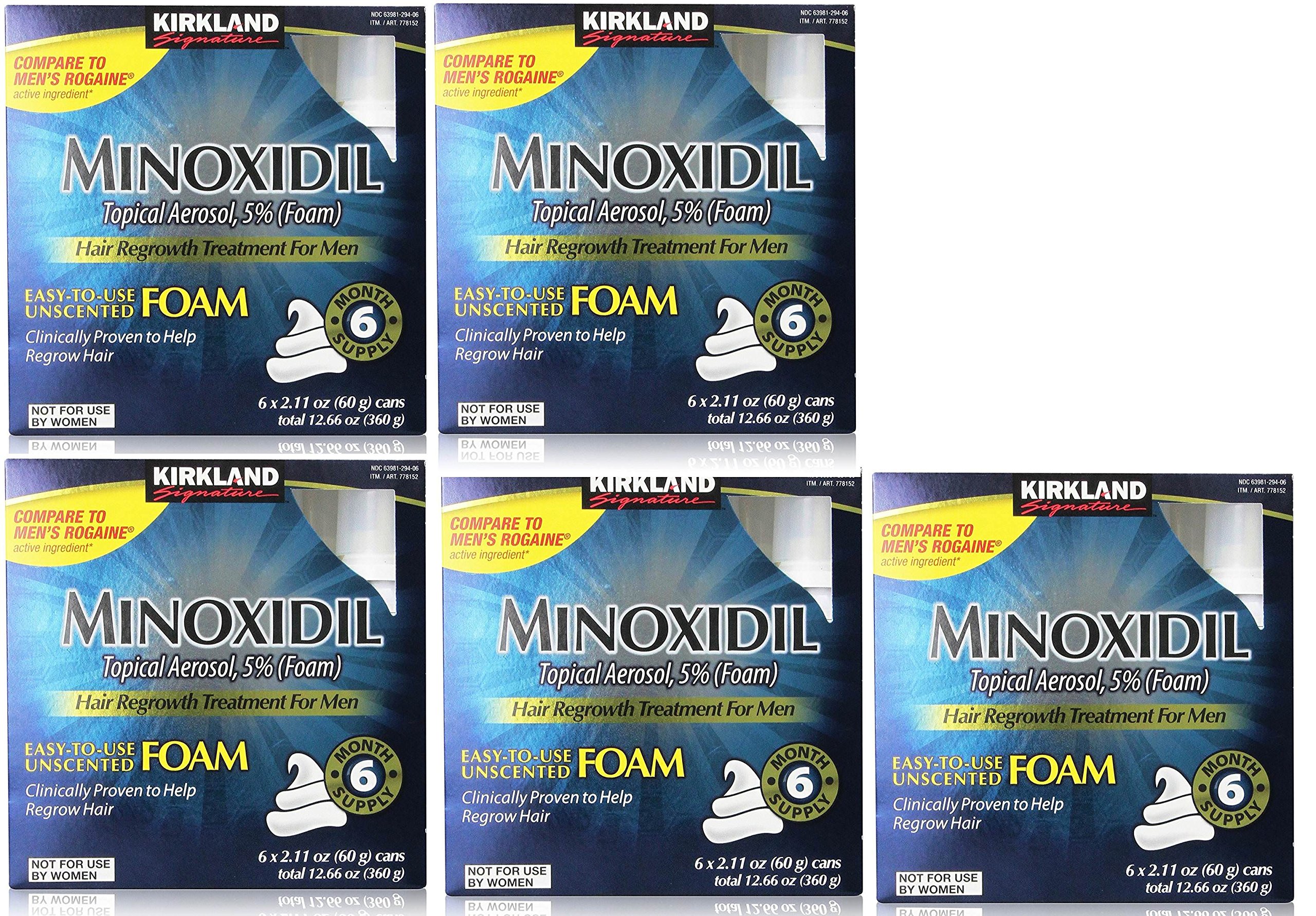 Kirkland Signature Hair Regrowth Minoxidil for Men 2 11oz 6 Ct Pack of 5