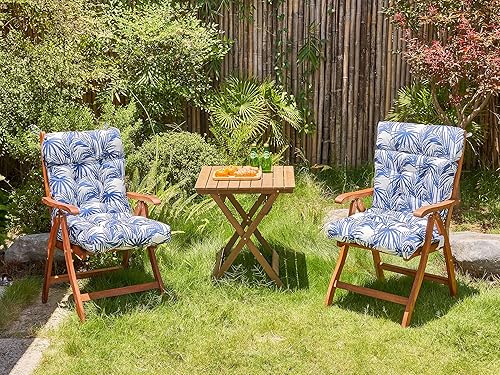 Miniatura 2 de ARTPLAN Adirondack - Cojín para silla de exteriores, cojín de mimbre grueso con respaldo alto y lazos para muebles de patio, 44 x 21 x 4 pulgadas, 1