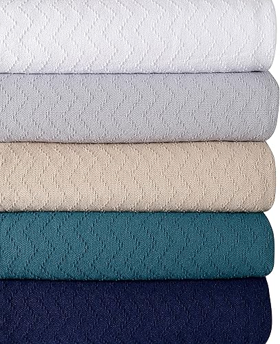 Miniatura 5 de BELIZZI Home - Manta de cama 100 % algodón, transpirable, manta térmica transpirable tamaño individual, manta térmica suave de 60 x 90 pulgadas,