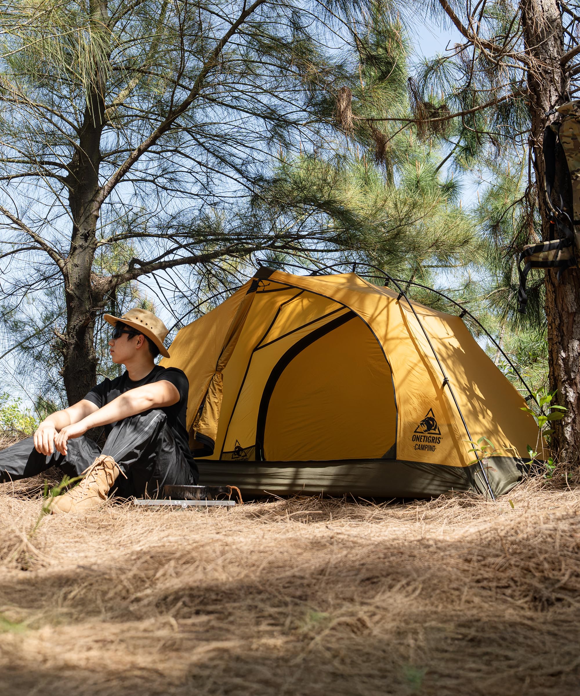 OneTigris Stella 4 Jahreszeiten Camping Zelt 3000 mm wasserdicht Rucksack | Campingzelt, freistehend, leicht für Outdoor, Wandern, Bergsteigen
