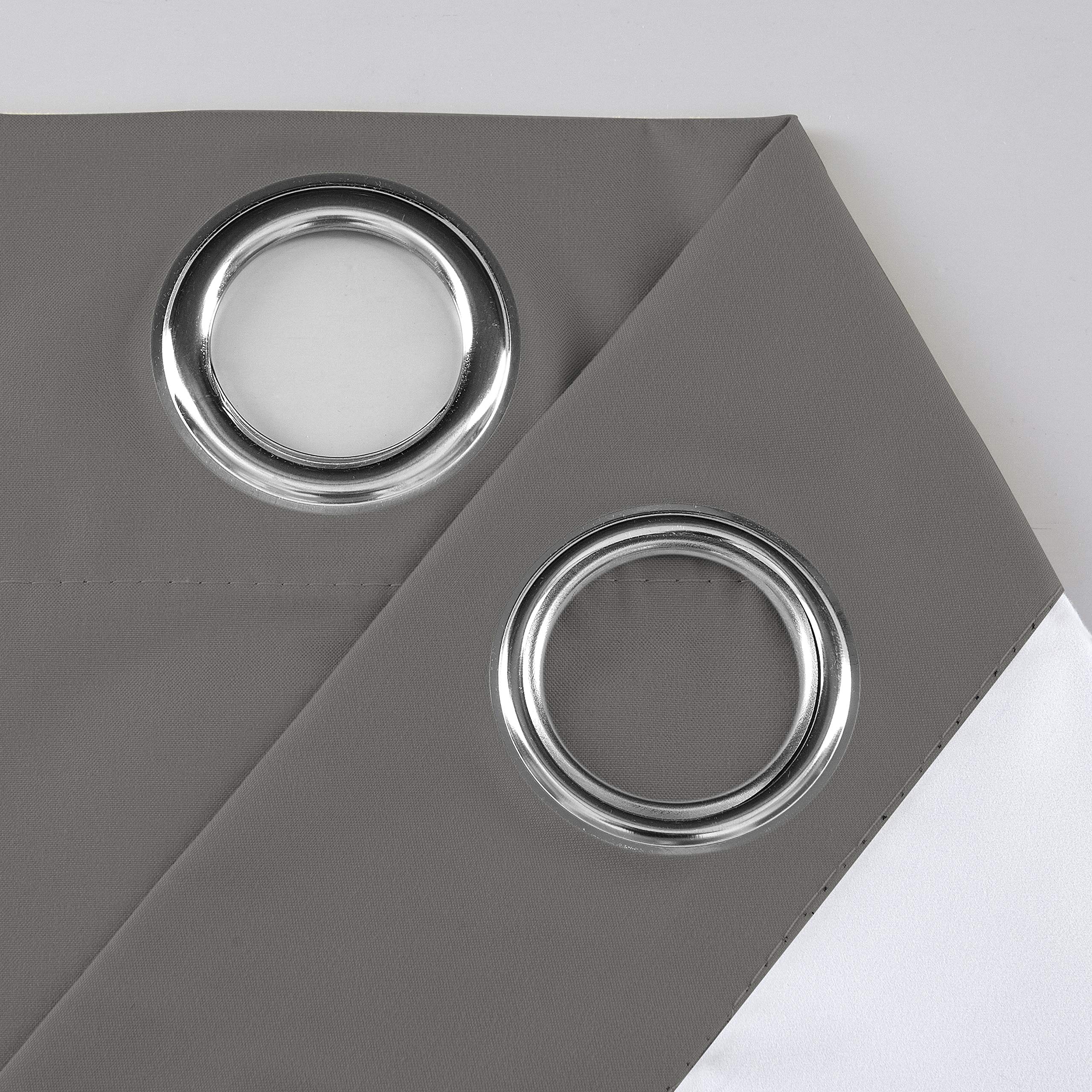 Rooney Short Blackout Curtains for Kitchen Window - Grommet Thermal Insulated Cafe Curtains Tiers (2 Panels, 30 Width x 36 inches Length, Charcoal)