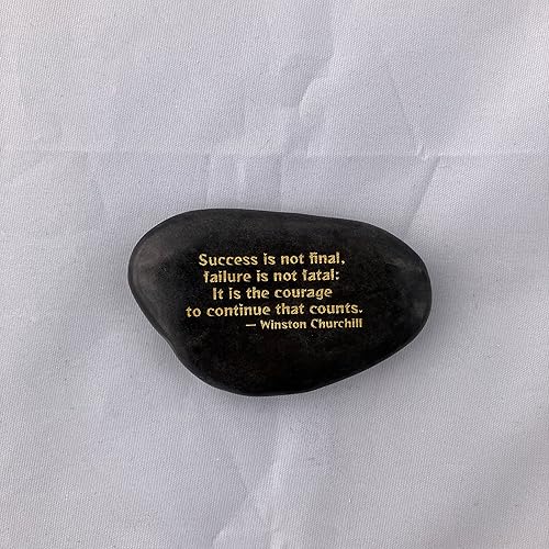 Pisapeles de piedra de estímulo, piedra inspiradora con cita motivacional sobre el éxito, roca de río natural grabada