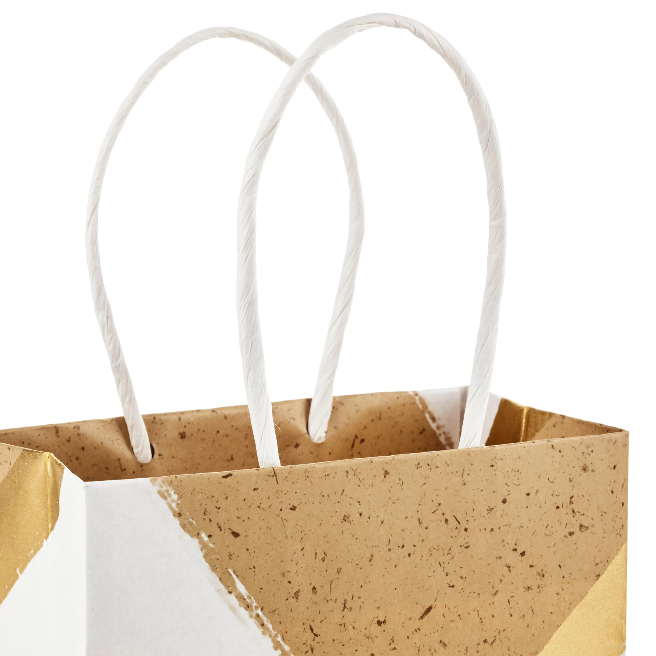 Hallmark 6" Small Paper Gift Bags, 8-Pack (White and Kraft) for Valentine's Day, Birthdays, Weddings, Graduations, Baby Showers, Bridal Showers, Care Packages and More