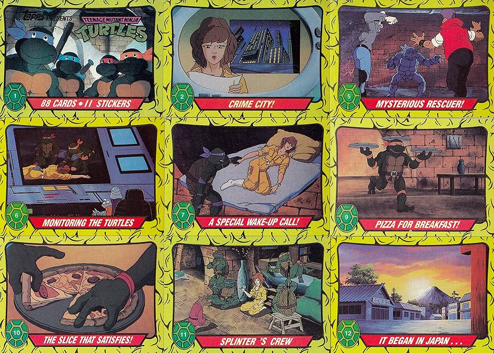 TEENAGE MUTANT NINJA TURTLES CARTOON SERIES 1 1989 COMPLETE BASE