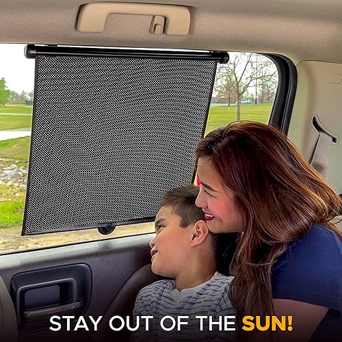 Miniatura 7 de EcoNour Parasol retráctil para ventana lateral de automóvil paquete de 2  Parasol retráctil para niños  Parasol para ventana de automóvil para