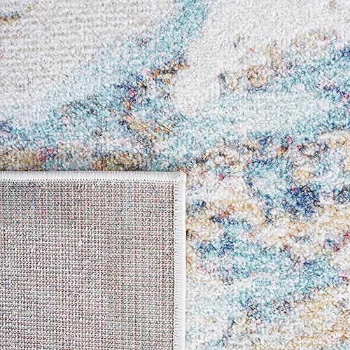 Miniatura 8 de SAFAVIEH Phoenix Collection - Alfombra de área de 9 x 12 pies, azul, diseño abstracto moderno, no desprende pelusa y de fácil cuidado, ideal para