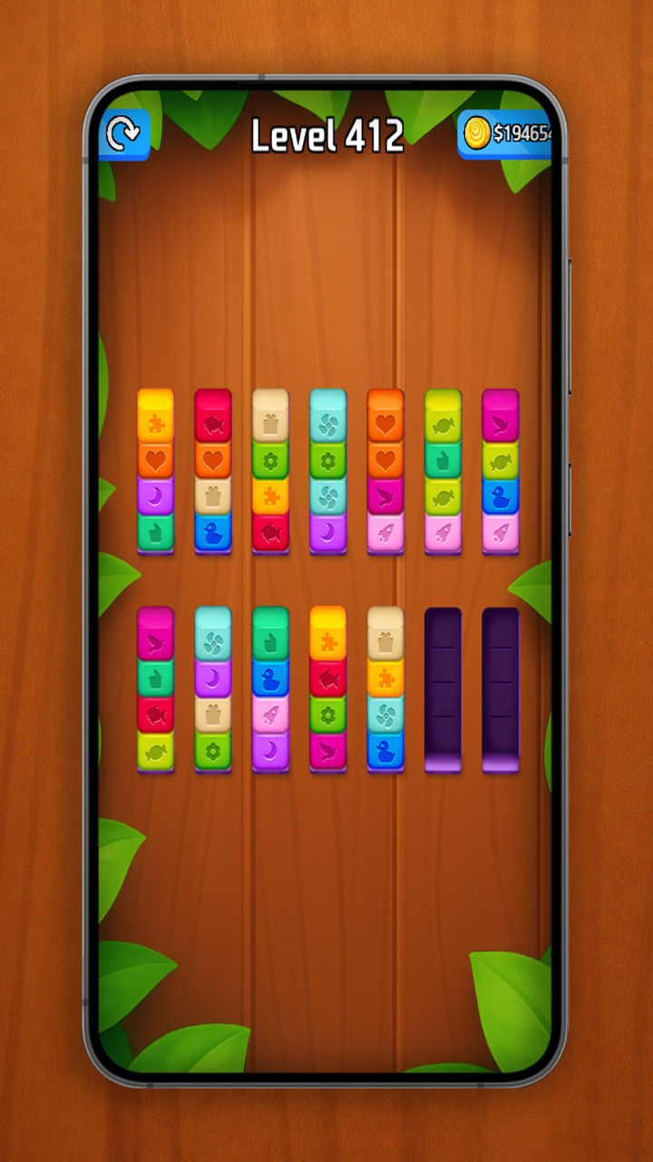 Color Wood Sort – Block Merge Puzzle Game for Phones & Fire Tablets ...