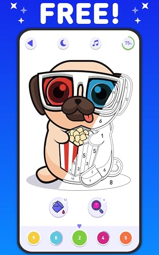 Paint by Numbers - Coloring Pages - Color by Number for Adults | Happy Color | Line Art