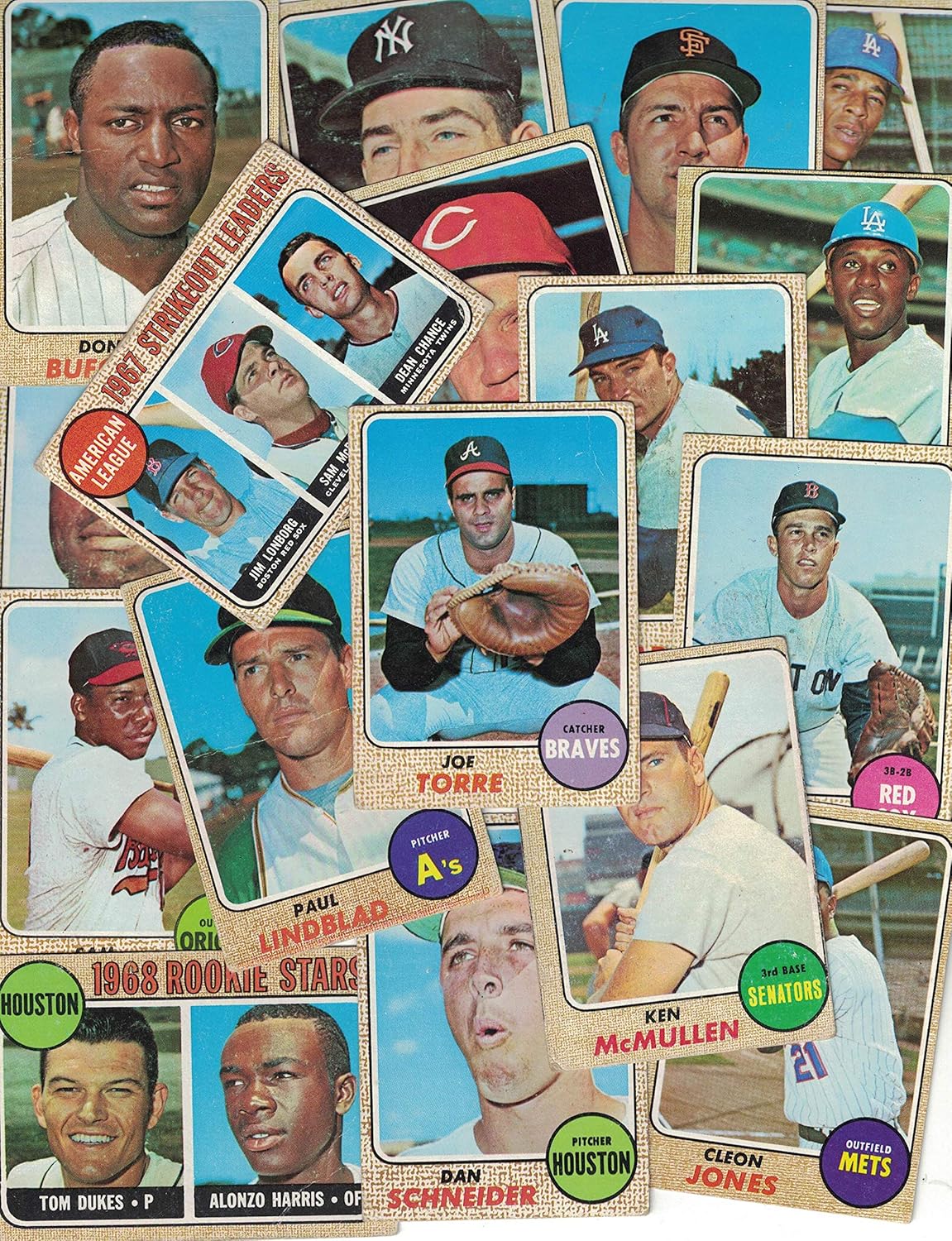 1968 Topps Baseball Cards / 40 Card Lot with Joe Pepitone, Ralph Houk, Lou Brock and More!