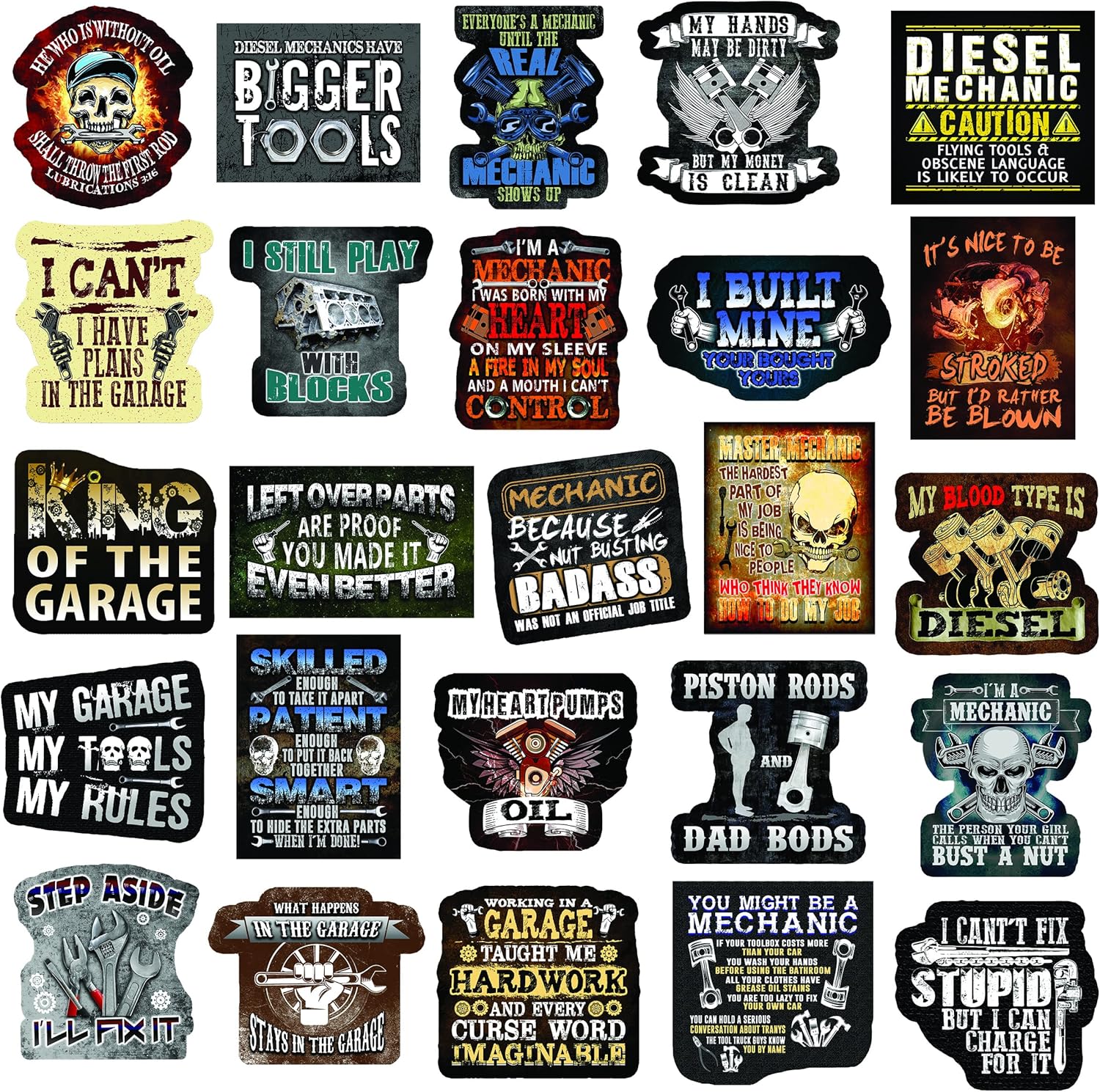 These mechanic stickers make a great mechanic gift. Stickers include ...