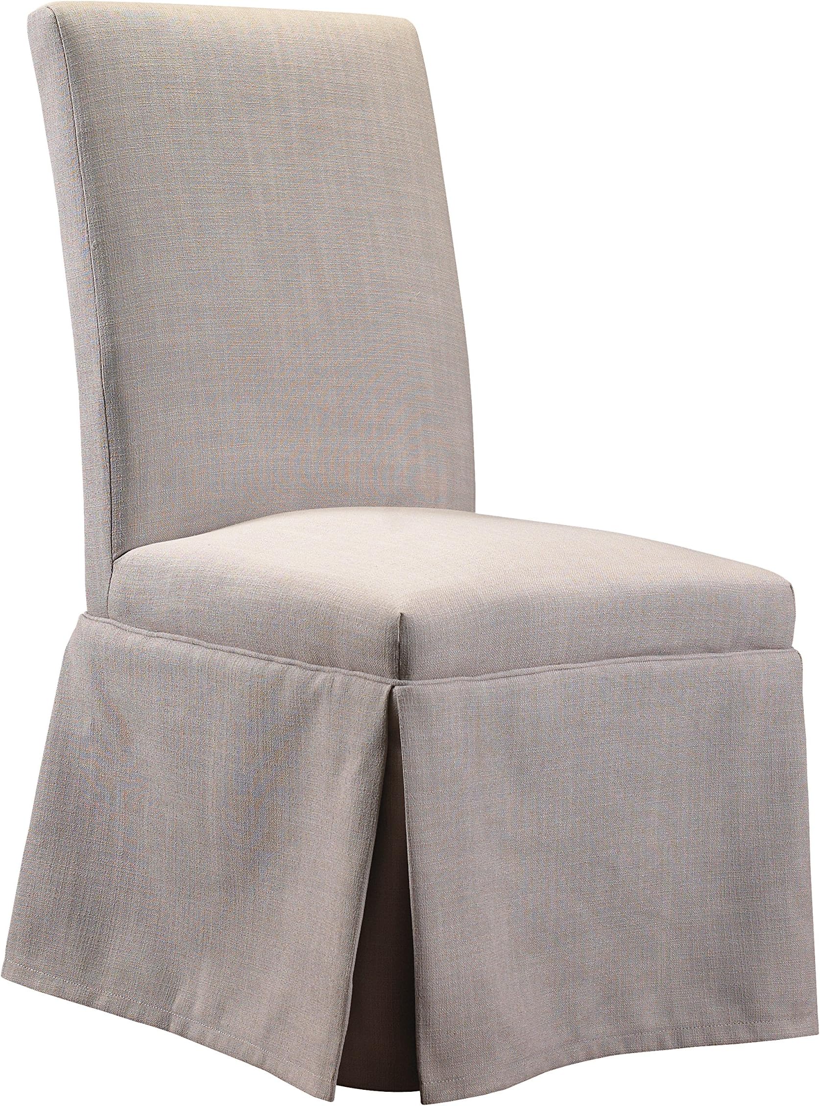 French Heritage Geraldine Slip Cover Side Chair with Bennett Oyster Fabric