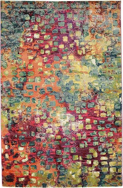 RugVista, Davina Rug, Short Pile, 6'6 x 9'8 ft (200 x 300 cm), Rectangle, Modern, Oeko-Tex Standard 100, Polypropylene, Hallway, Bedroom, Kitchen, Living Room, Red/Rust, Multicoloured