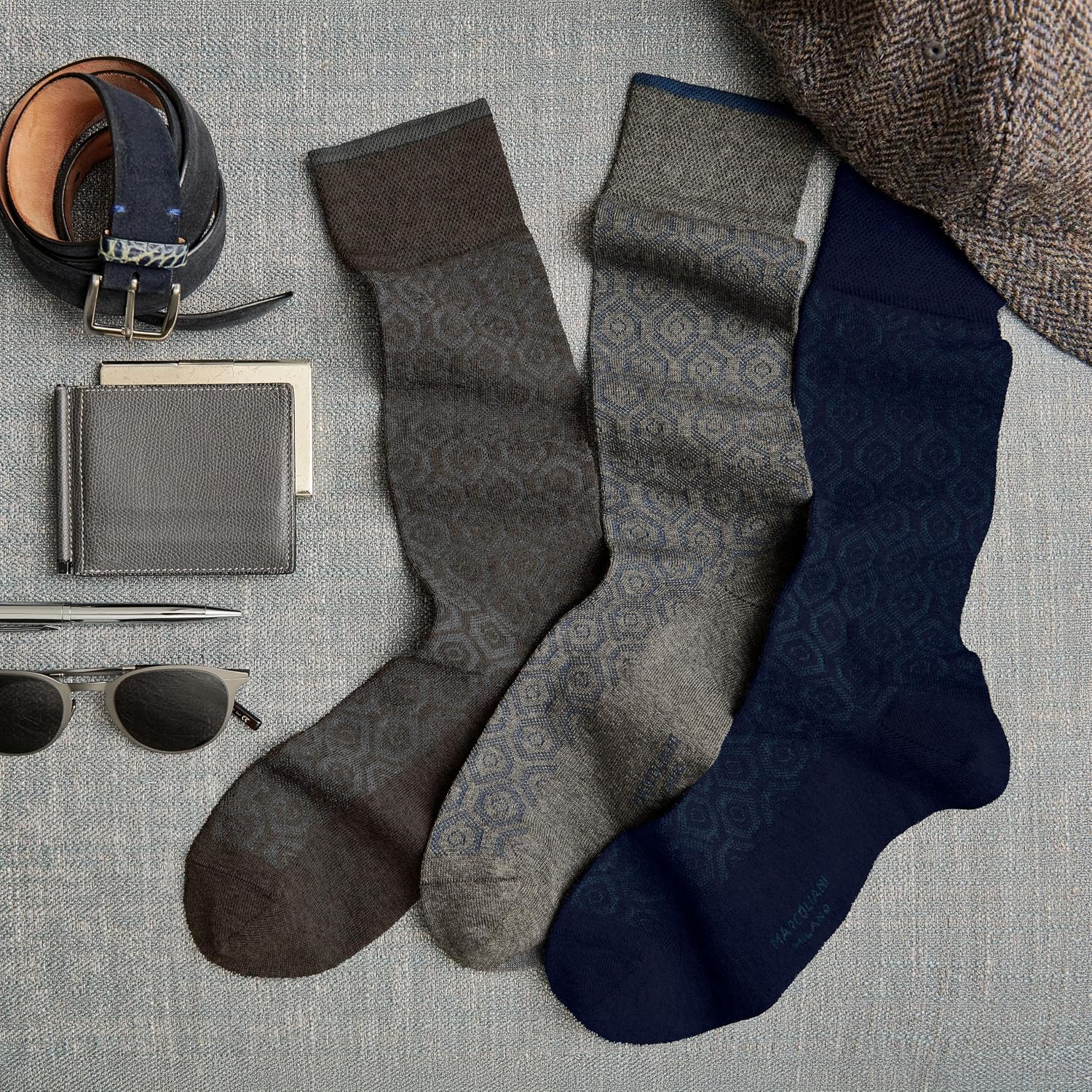 MARCOLIANI Milano Made in Italy - Mens Dress Socks | Essence of Cotton Vintage Elegance