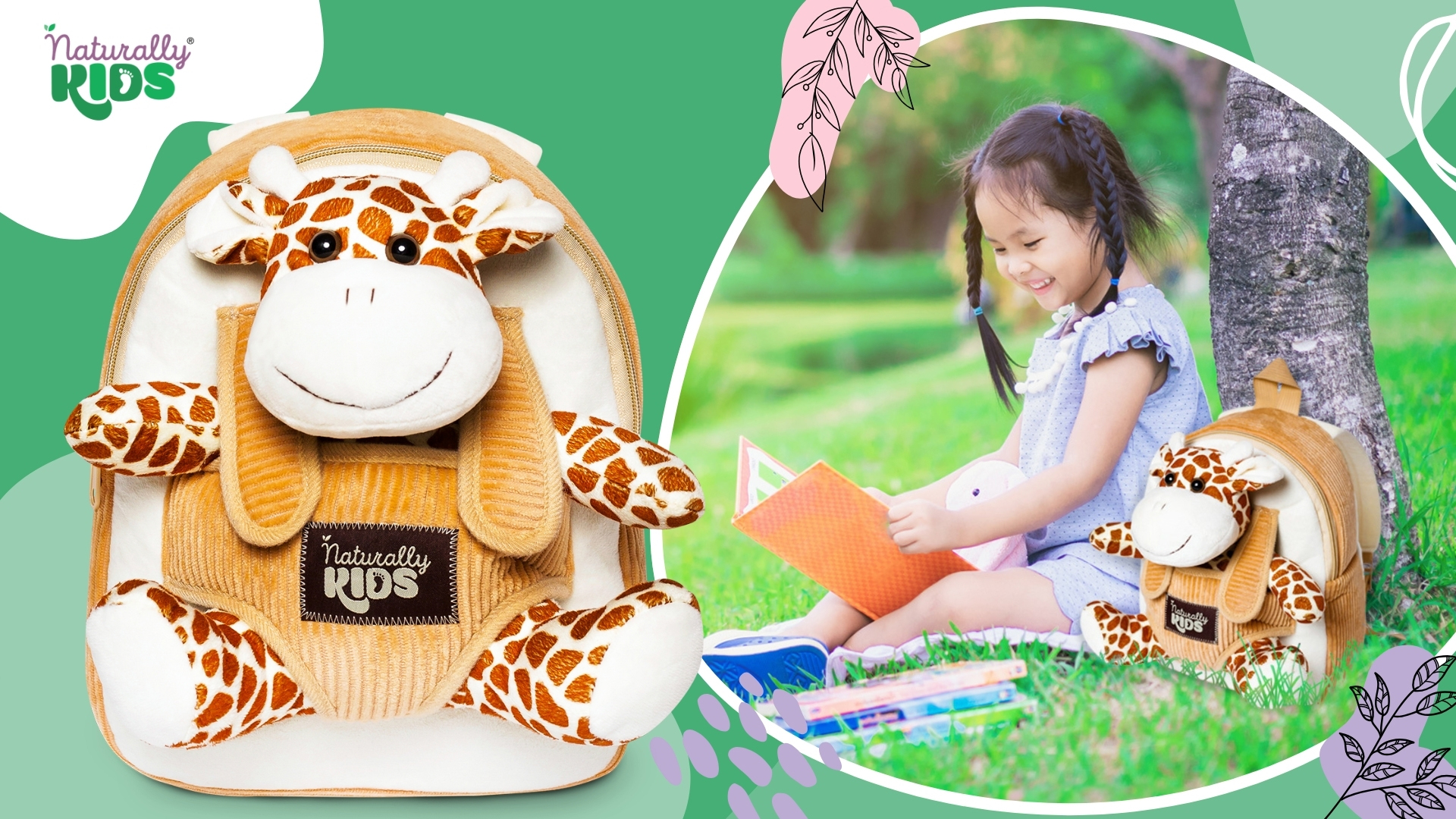 ?HP ? ? BEIGE GIRAFFE  MINI BACKPACK GIFT ? Personalized Giraffe Medium Backpack main image 4