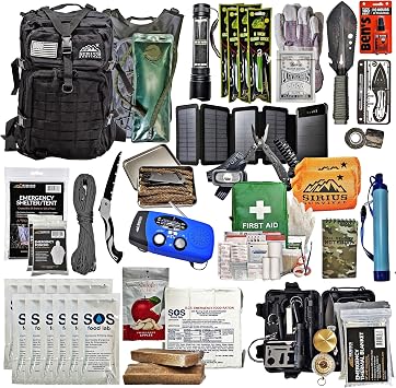 Bug Out Bag - Premium Bugout Backpack Pre-Packed Survival Kit - Ultimate 72 Hour Backpack Survival Kit - Comprehensive Survival Items - Go Bag Emergency
