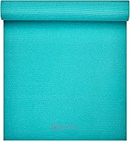 Gaiam Essentials 6mm (1/4") Yoga Mat - Non-Slip Pilates & Fitness Exercise Mat with Easy-Cinch Carry Strap for Joint Cushioning