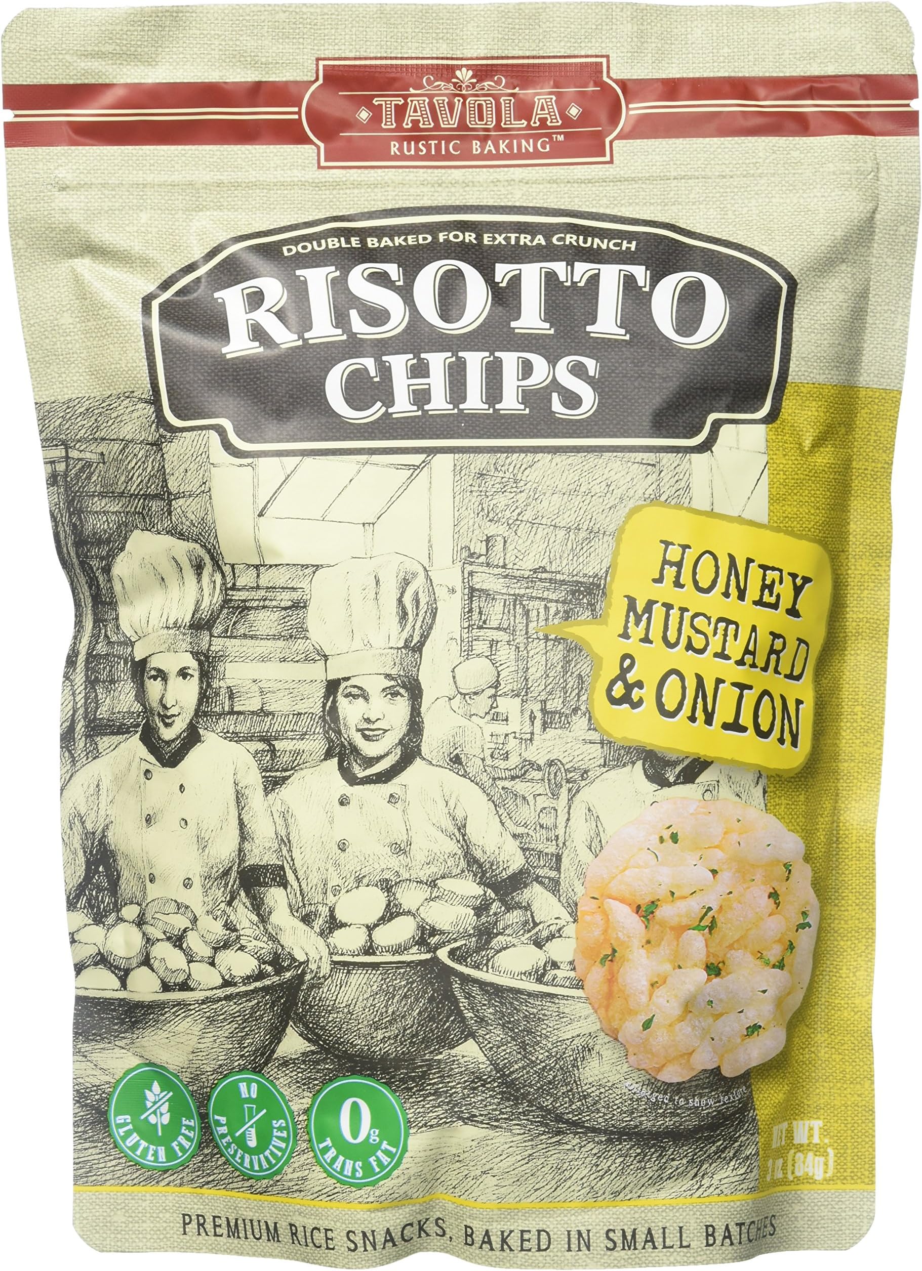 Tavola Risotto Chips, Honey Mustard and Onion, 3 Ounce (Pack of 12)