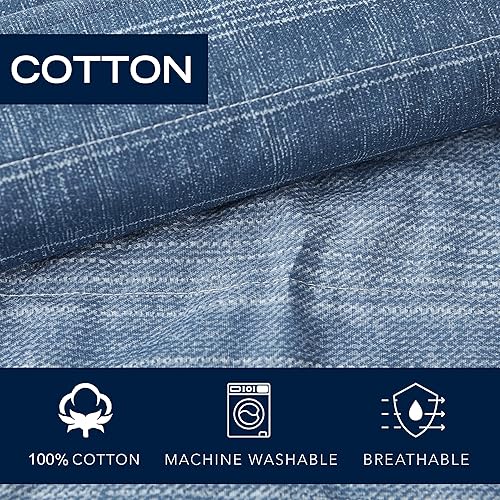 Miniatura 7 de Nautica - Juego de edredón individual, juego de ropa de cama reversible de algodón, artículos esenciales para la habitación del dormitorio (azul