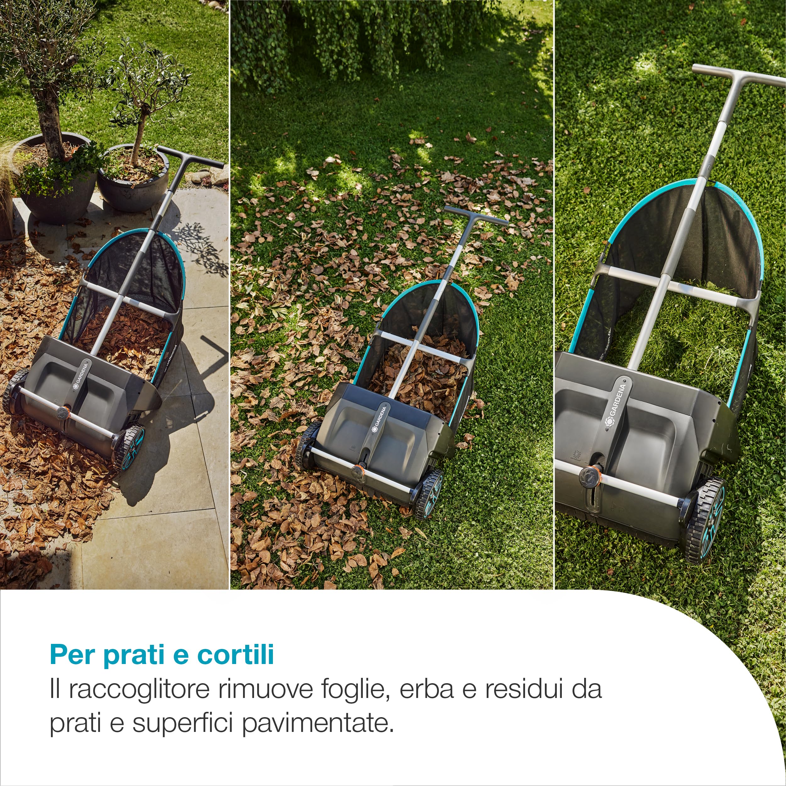 Gardena Raccogli Foglie 3566-20 Attrezzo Giardinaggio per Prati e Aree Pavimentate