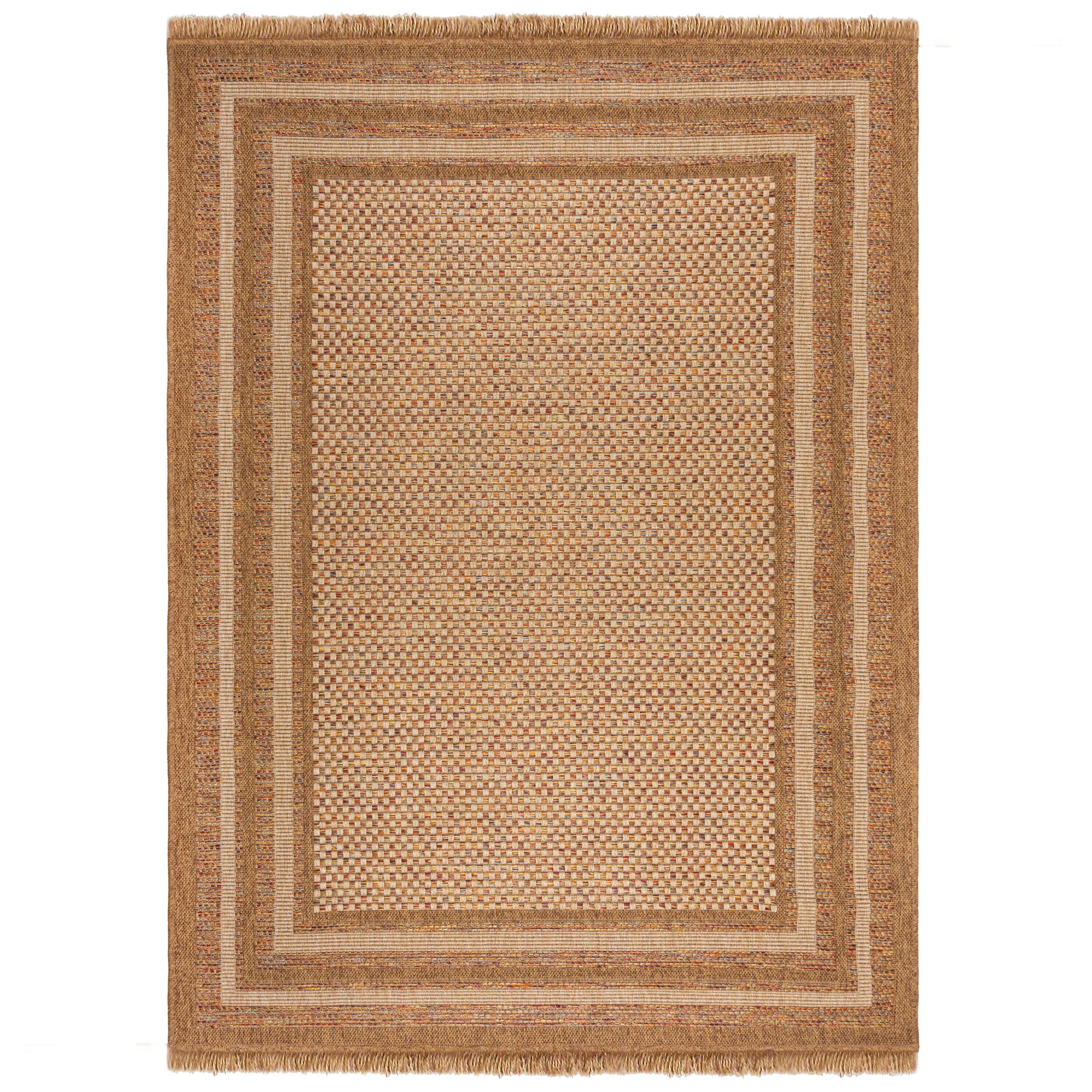 Tapis de Salon Motif Rayé Déco Polyvalente Ocre 120 x 170 cm Lavable Entrée Cuisine | CLYST