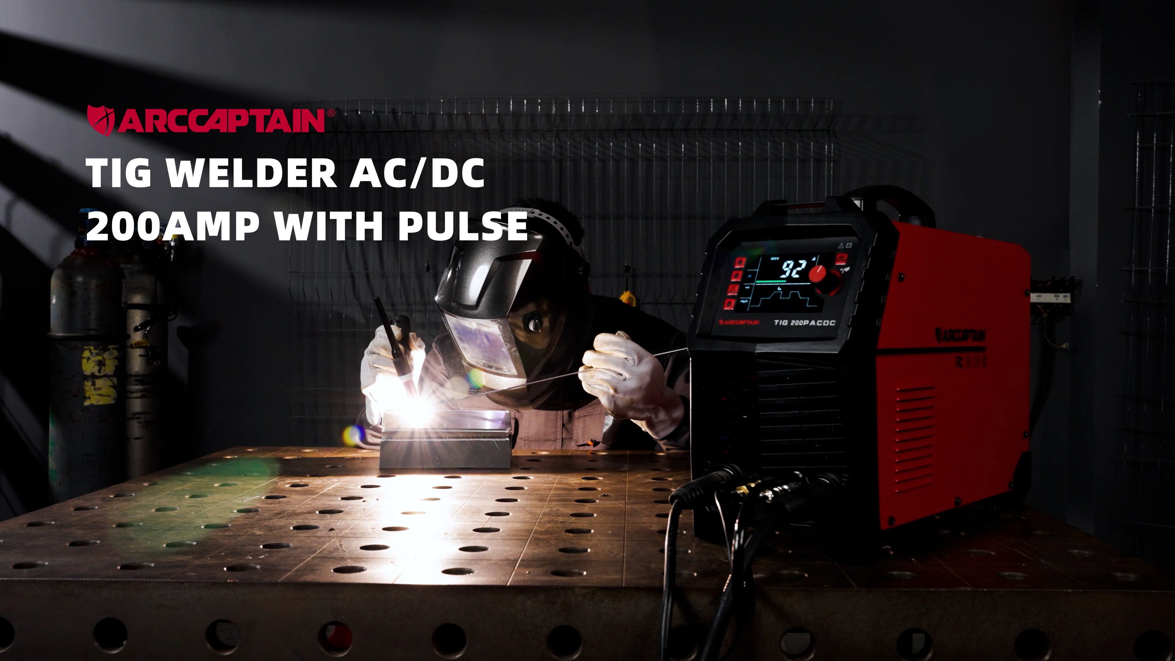 Produktbild von ARCCAPTAIN 200A WIG/TIG Schweißgerät AC/DC Mit Puls – Für Aluminium, 230V, IGBT