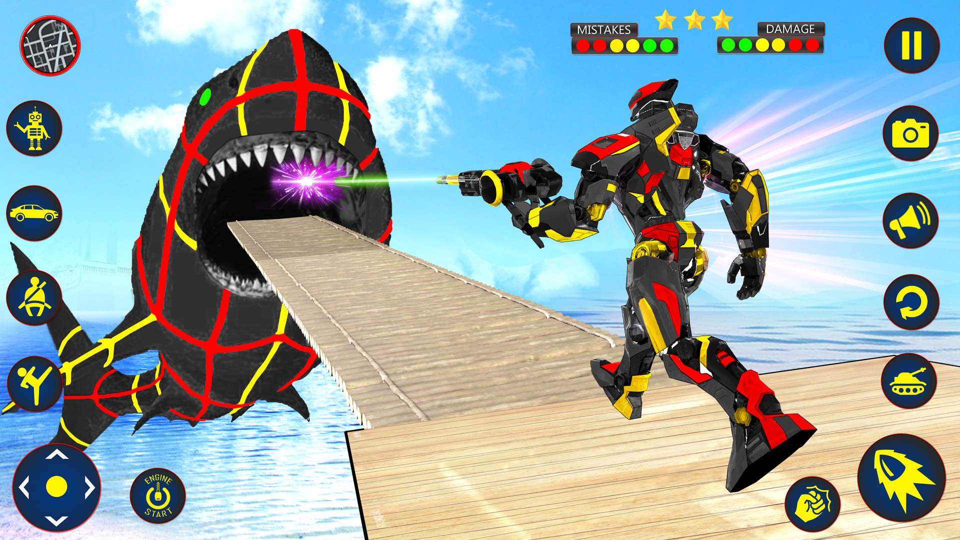 Shark Robot Car Transform Game War Robot Battle Game Robot Fighting