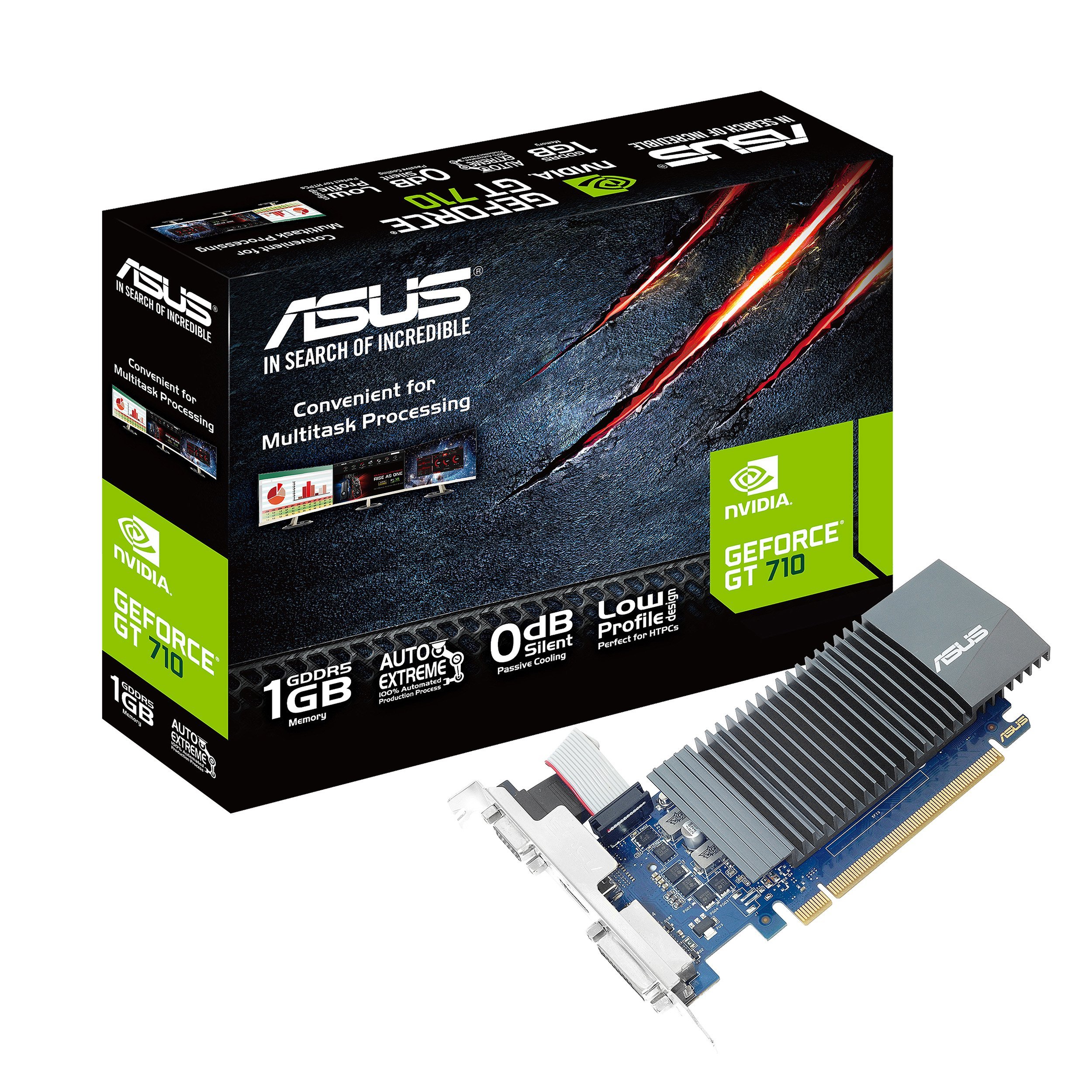 ASUS GeForce GT 710 1GB GDDR5 HDMI VGA DVI Graphics Card (GT710-SL-1GD5-BRK) (Renewed)