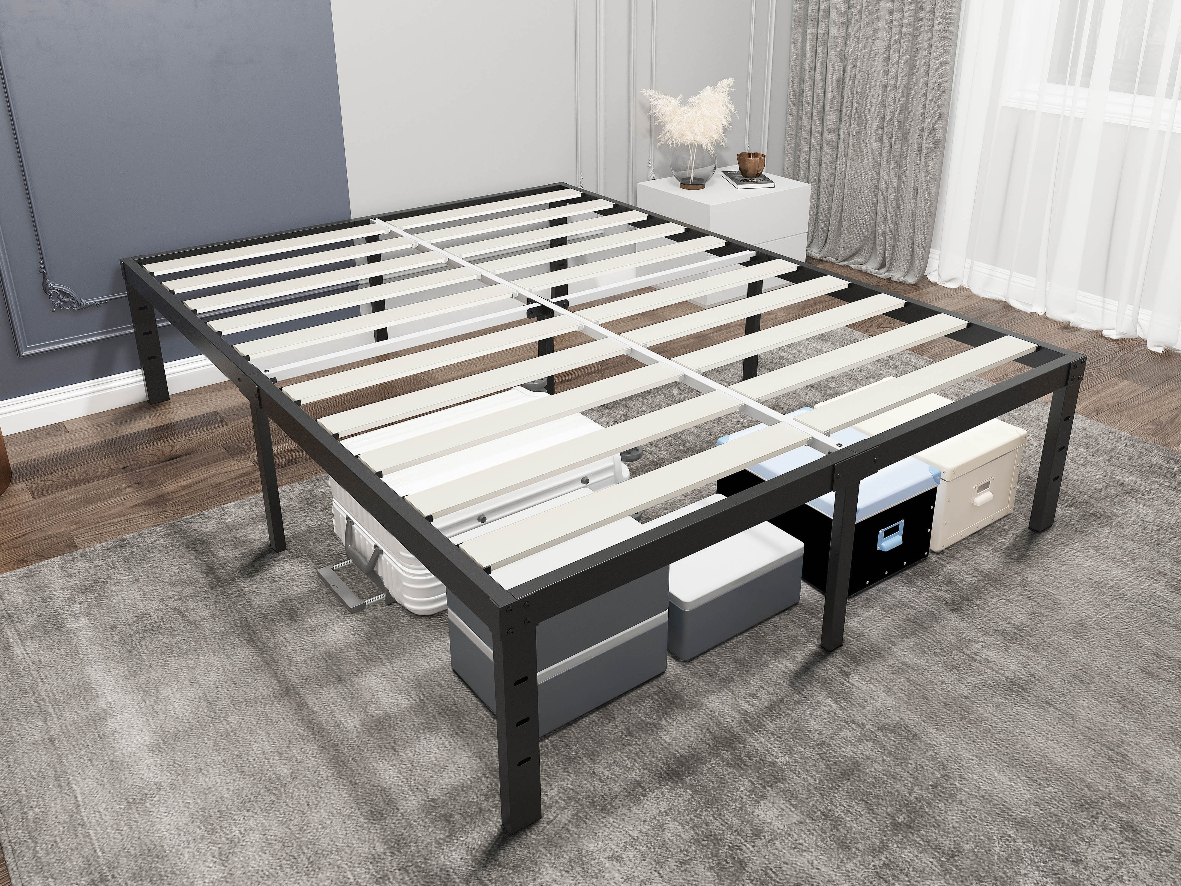 Amazon.com: ZIYOO Queen Size Bed Frame 18 Inches Tall, 3 Inches