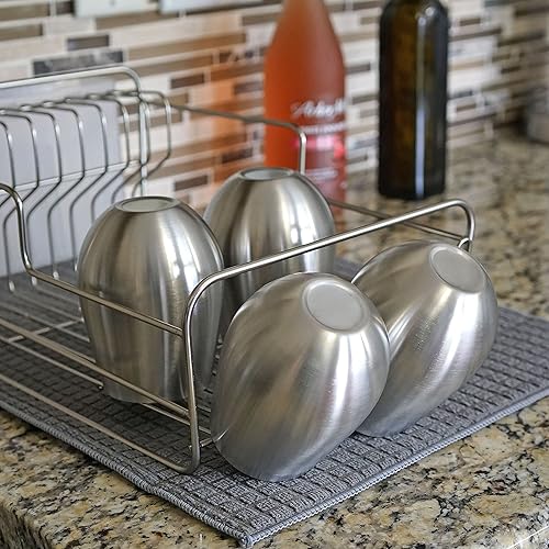 Miniatura 6 de Southern Homewares Juego de 4 vasos de vino irrompibles de acero inoxidable de 18 onzas 18/8 de acero inoxidable irrompible