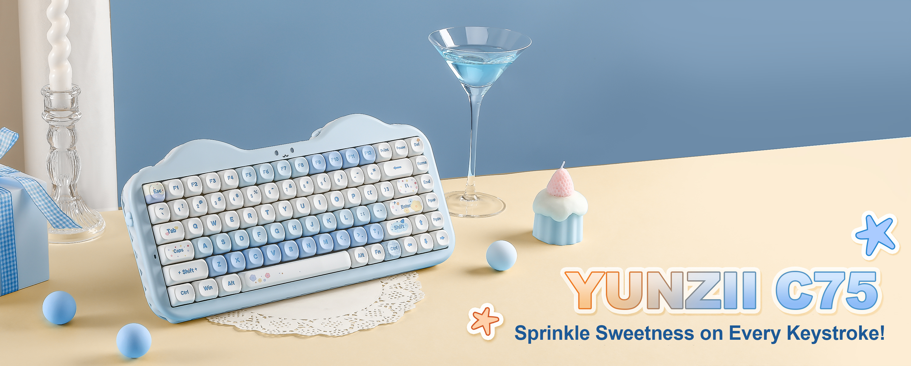 Amazon.com: YUNZII C75 Wireless Mechanical Keyboard,75% Layout