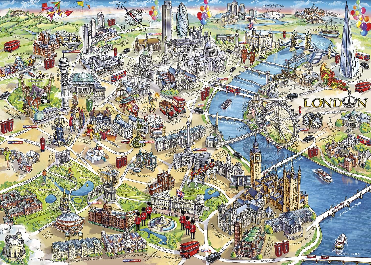 London Landmarks 1000 Piece Jigsaw Puzzle | Sustainable Puzzle for Adults | Premium 100% Recycled Board | Great Gift for Adults | Gibsons Games