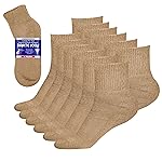 Debra Weitzner Diabetic Ankle Socks Mens Womens Non-binding Socks Loose Fit Beige 6 Pairs