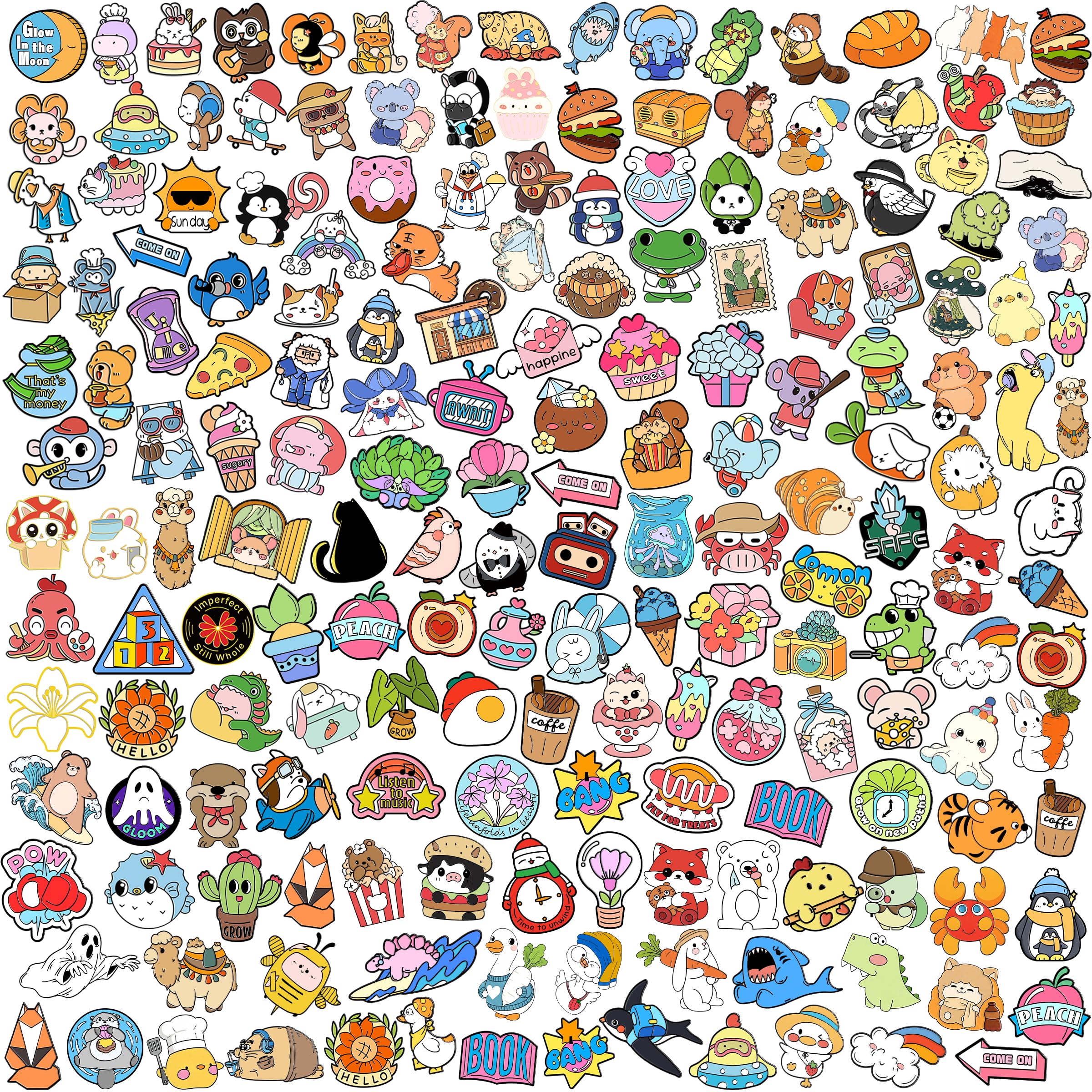 20/30/50/80 Mixed Enamel Brooch Bulk Set,Lapel Badges, Cartoon Plant Enamel Pin Sets, Funny Button Pins Jewelry for Backpack Cloths Hats Jacket Decoration
