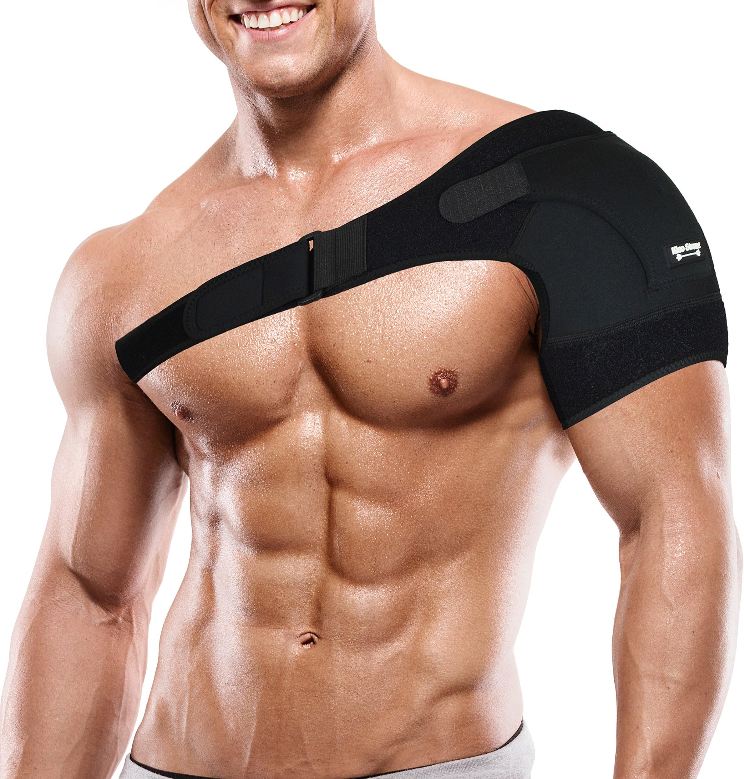 Adjustable Shoulder Support Brace - Shoulder Compression Sleeve - Rotator Cuff Brace - Shoulder Brace For Shoulder Stability, Injury Prevention, Labrum Tear, Dislocated AC Joint, Frozen Shoulder Pain