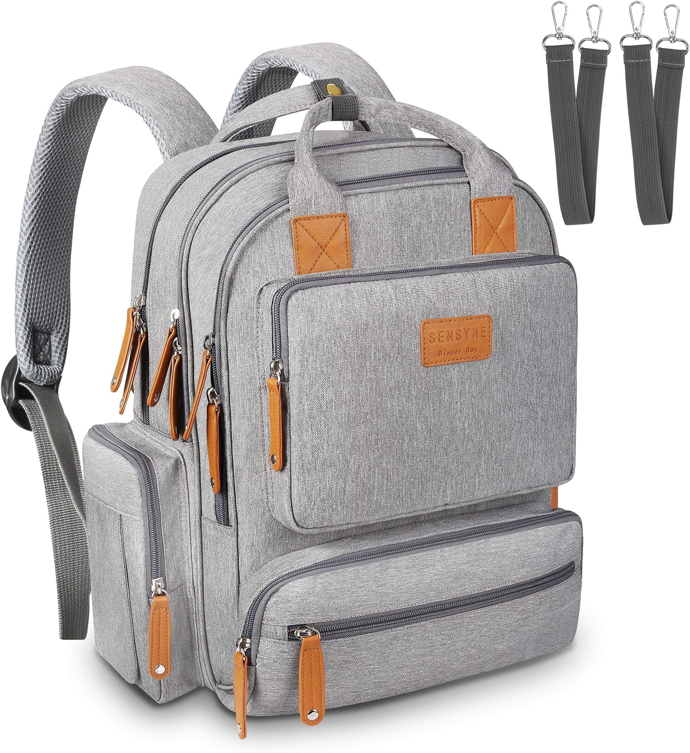 Baby Neutral Multi-Function Diaper Bag Backpack, Gray, 15.4 x 6.3X 17.4 Inch