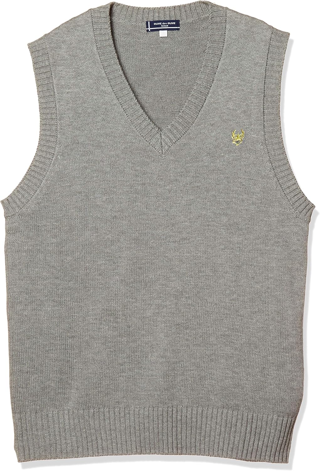 [オリーブ デ オリーブ スクール] 綿混ウオッシャブルベスト8ゲージ クラウン刺繍 2K90008 ガールズ