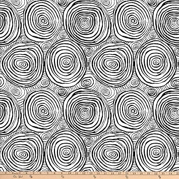 Kaffe Fassett Collective for FreeSpirit Onion Rings Black, Fabric by the Yard