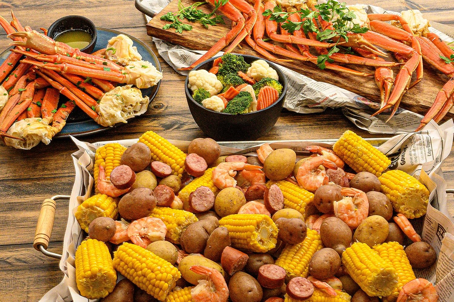 Seafood boil in the fryer