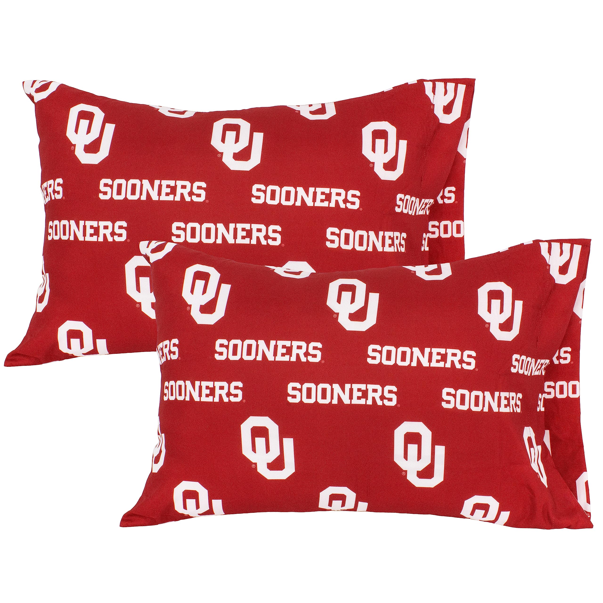 College Covers Oklahoma Sooners Pillowcase Pair - Solid (Includes 2 Standard Pillowcases)