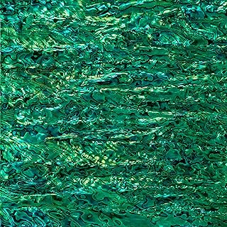 Abalone Shell Inlay Veneer for DIY or Professional Inlay Embellishments - Sustainable New Zealand Paua Emerald Green- With 3M Double Sided Tape Backing - 9.45"X2.75"