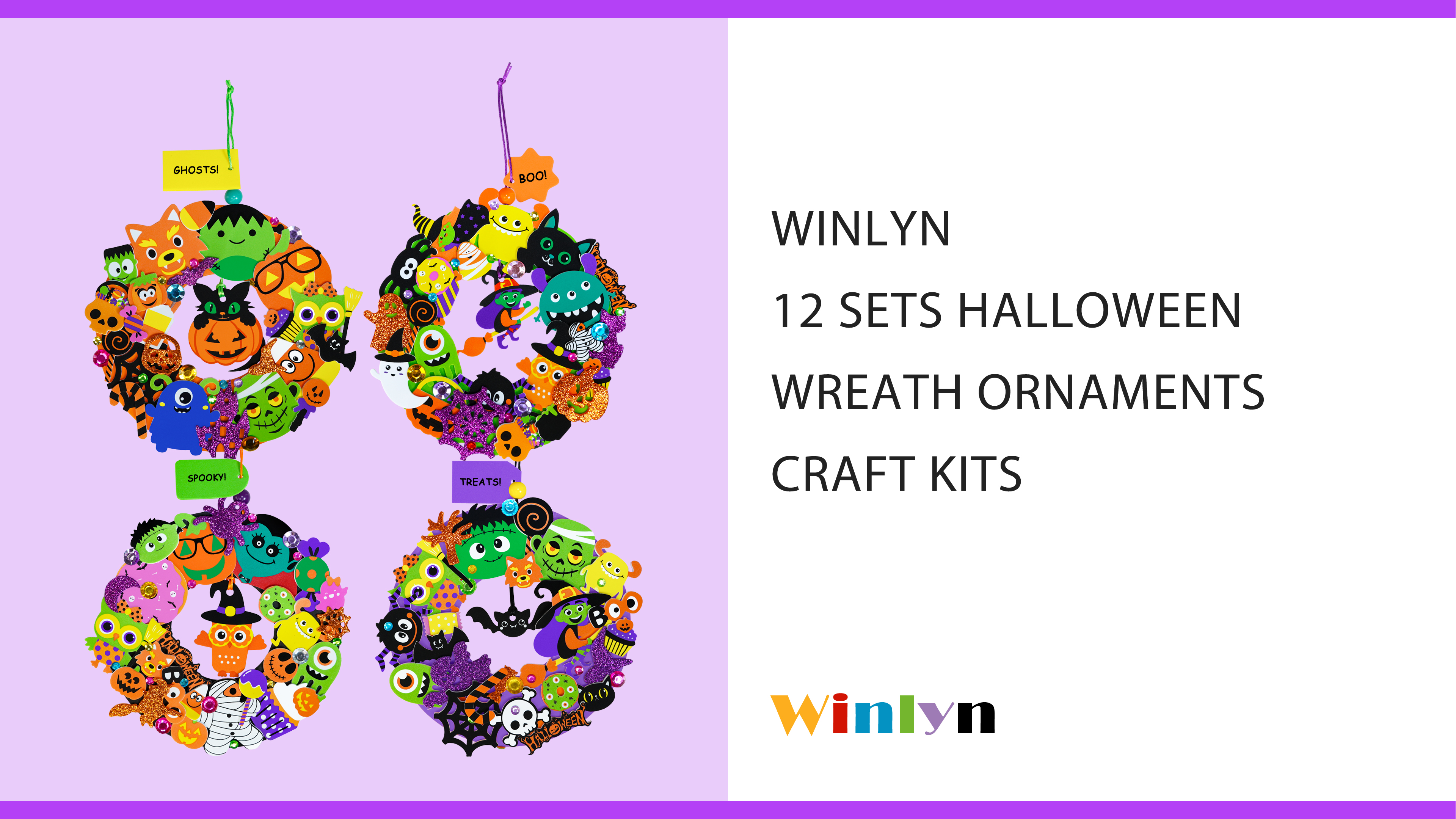 DKINY 8 Kits DIY Couronnes D'Halloween Avec Autocollant En EVA Pour
