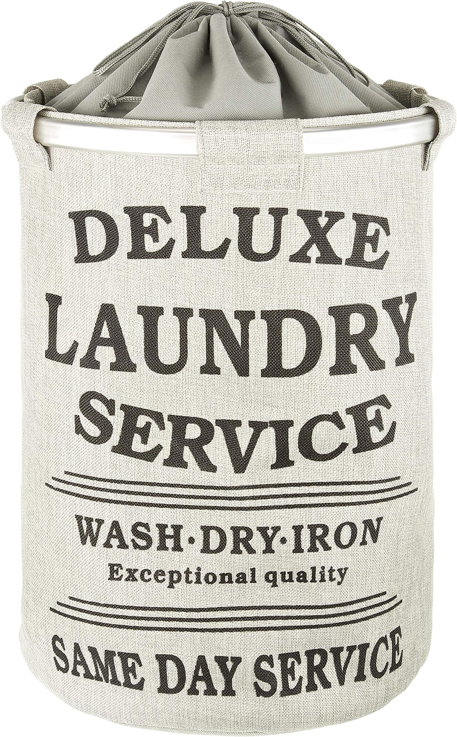 LOMOS inherently Stable Laundry Basket in Grey with 70Ltr. Capacity